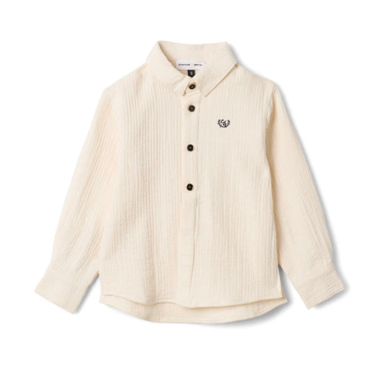 Boys shirt with woven fabric