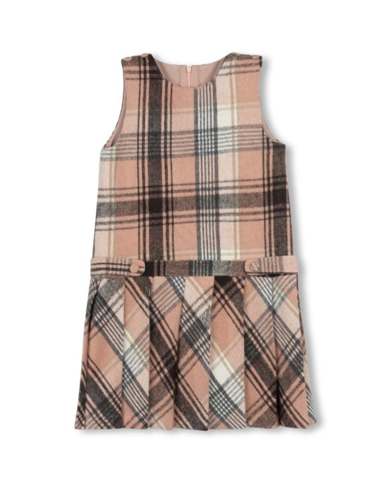 Gilt Wool Plaid Dress