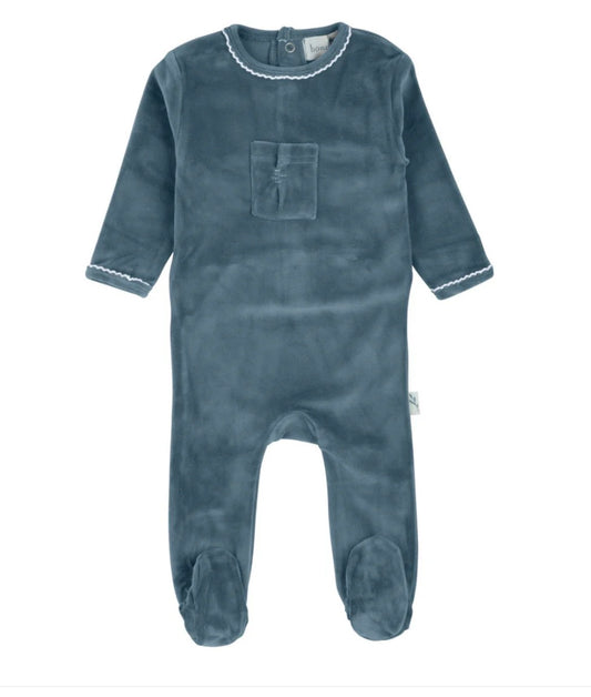Stitched velour footie