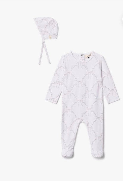 Baby girls all over bow print layette
