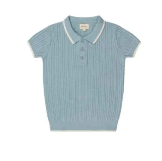 Embroidered Trim Collection Boys Knit Trim Polo
