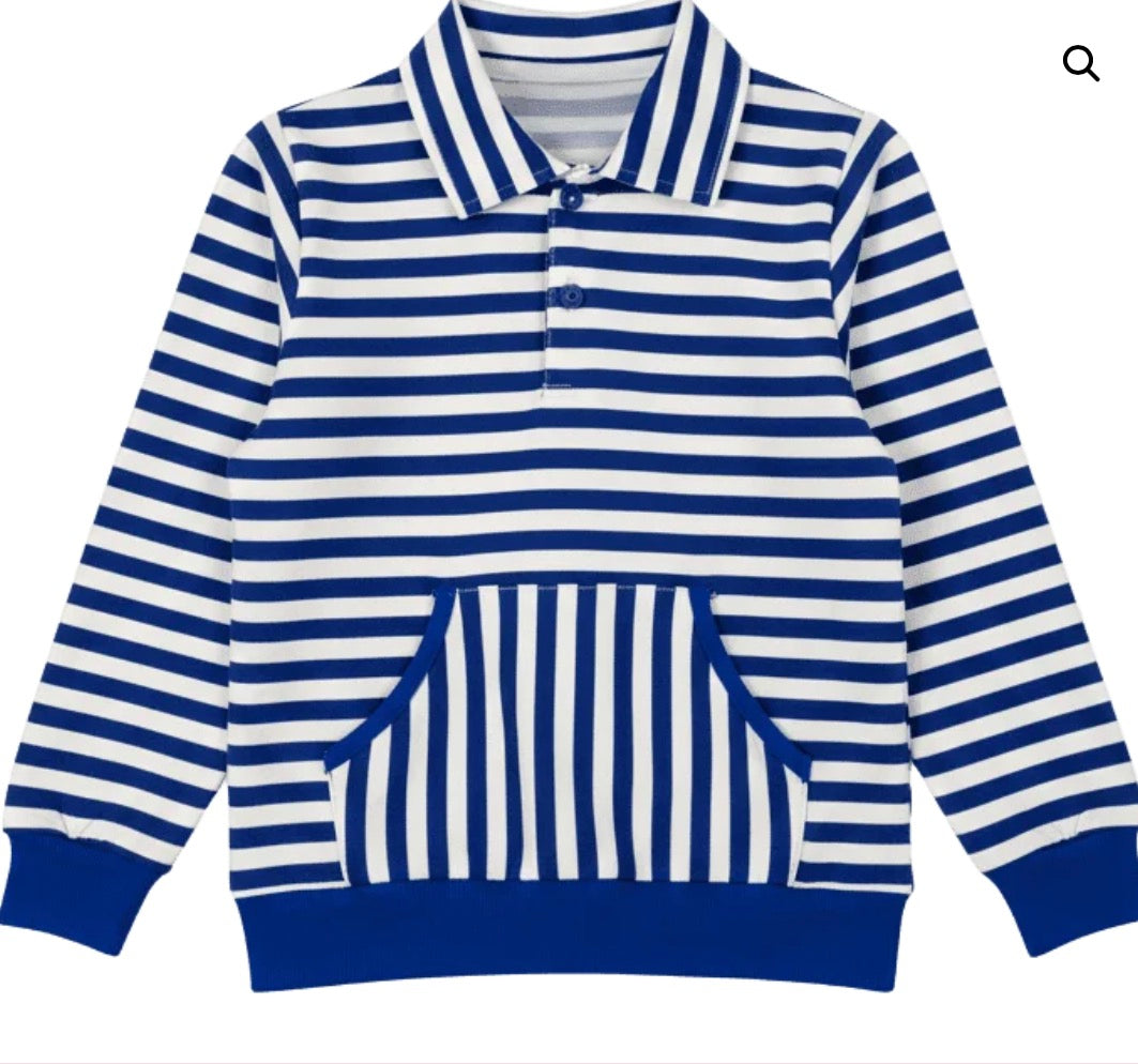 Blue/White Striped Polo