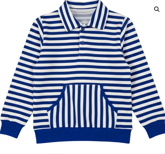 Blue/White Striped Polo