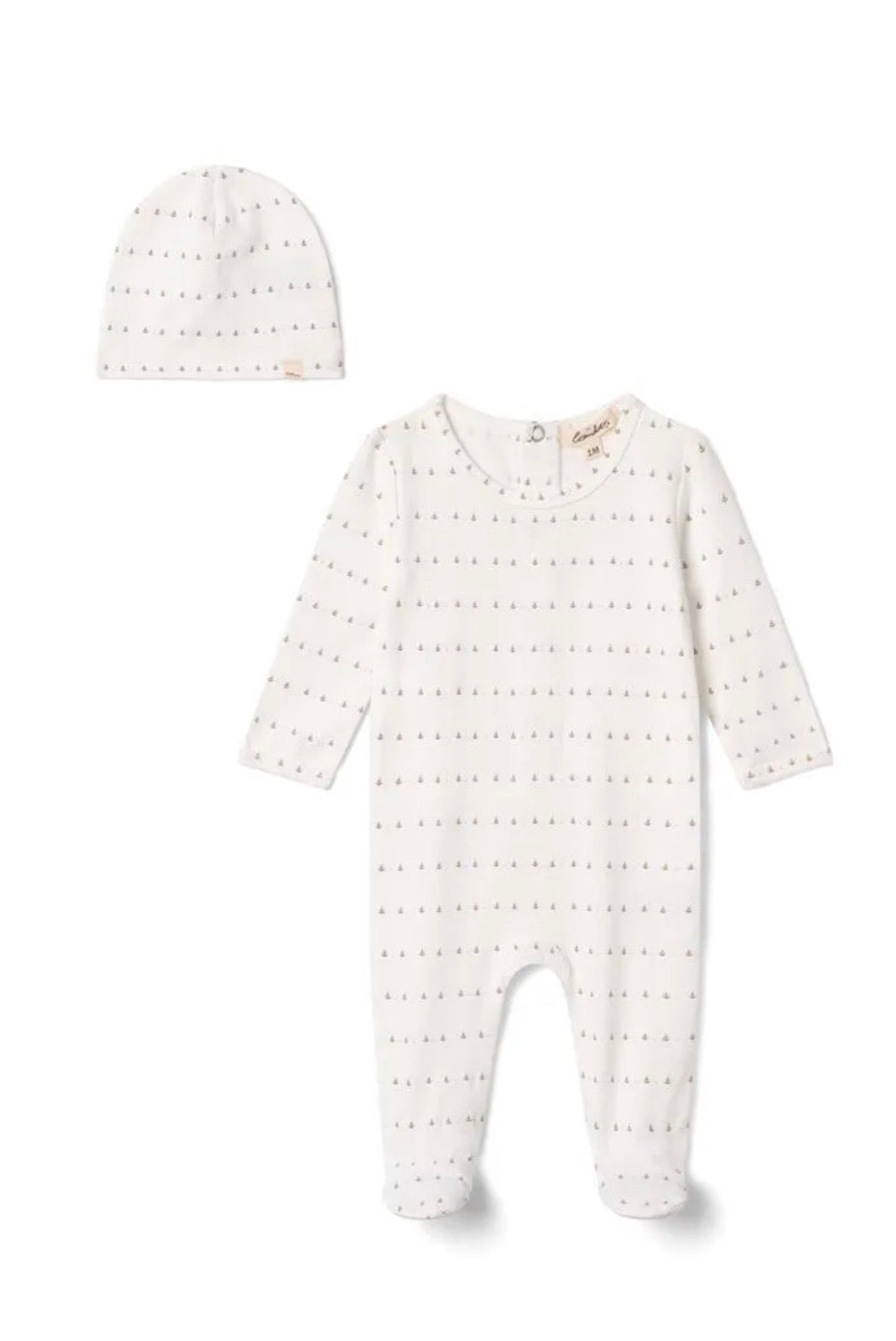 Cotton modal romper set small print