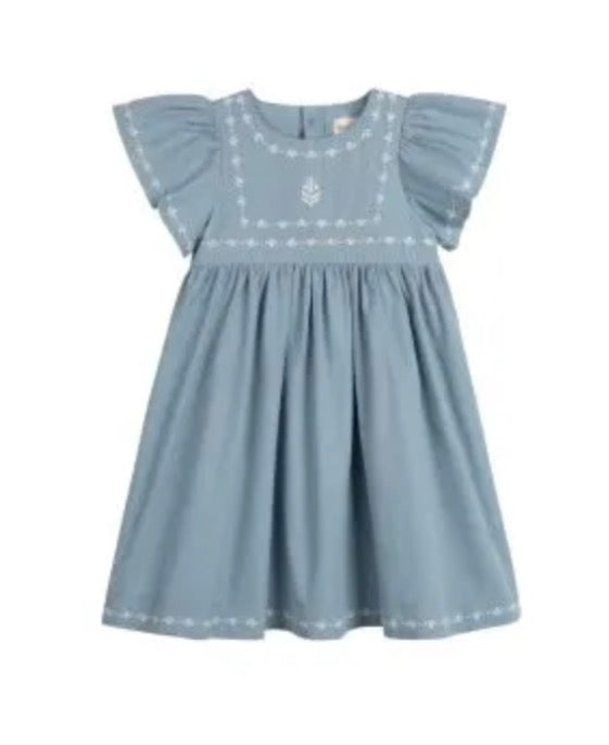 Embroidered Trim Collection Dress Short Sleeve