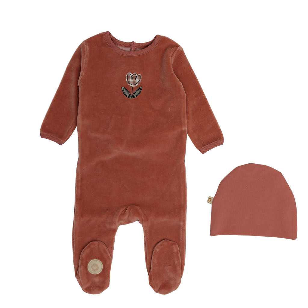 Gingham Grove Girls Footie & Hat Set
