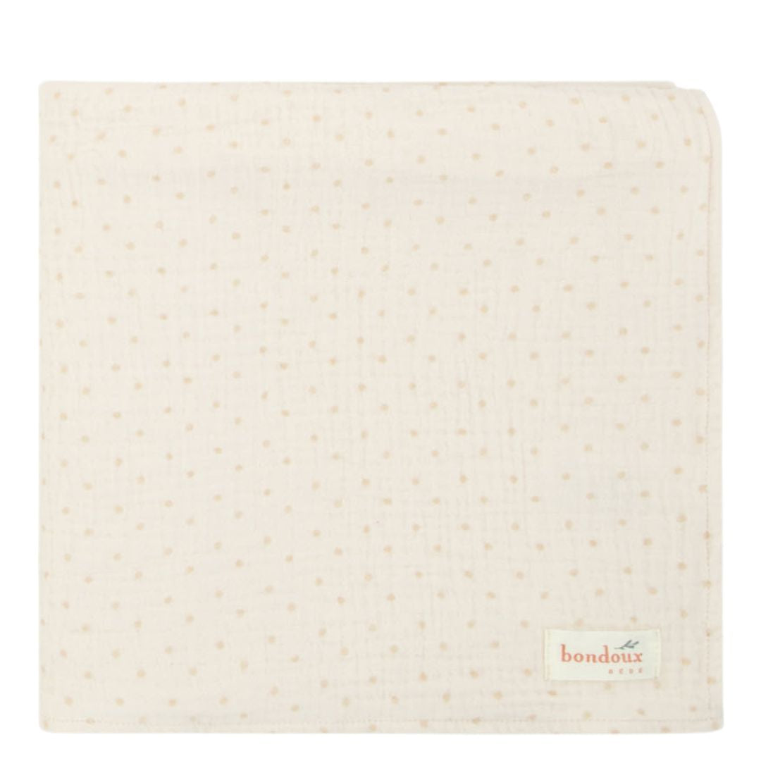 Polka dot White/tan Blanket