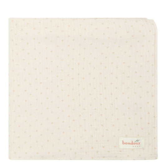Polka dot White/tan Blanket