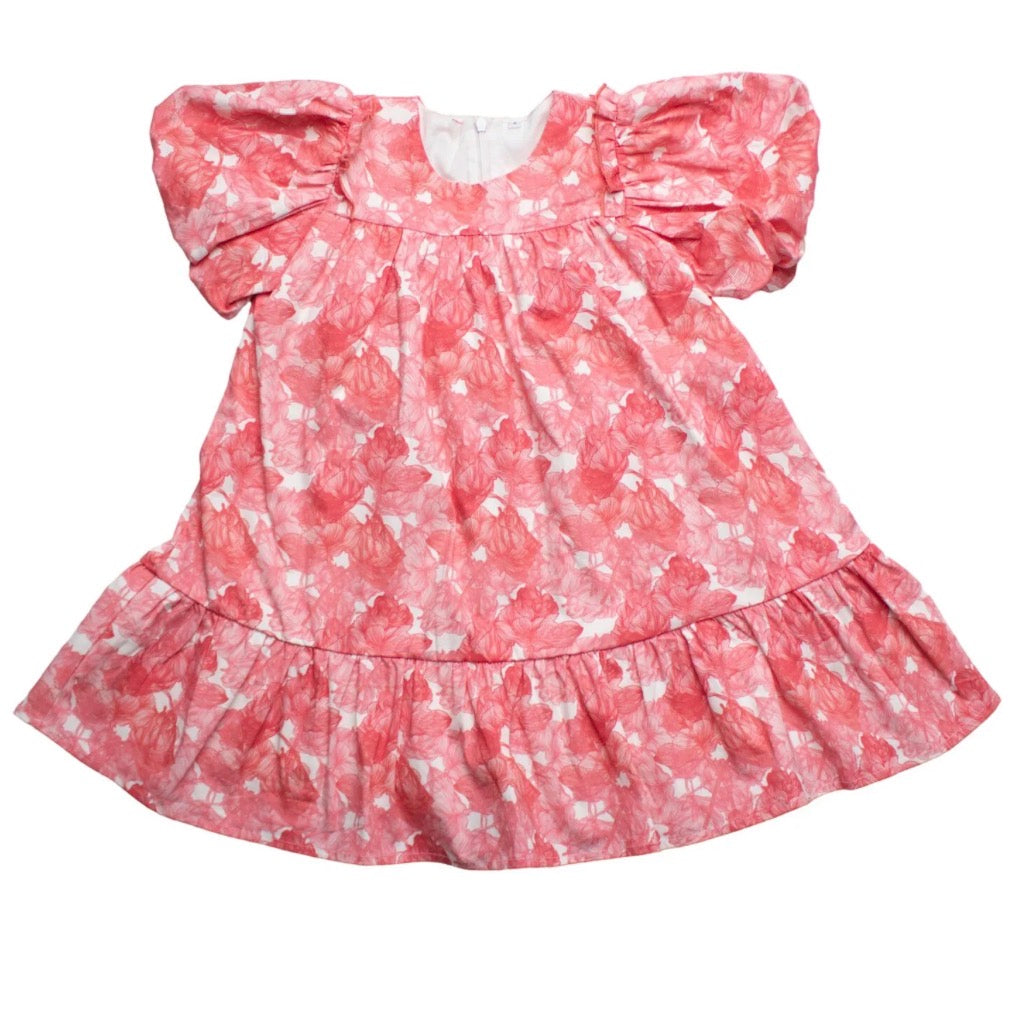 Abstract Flower Dress Pink