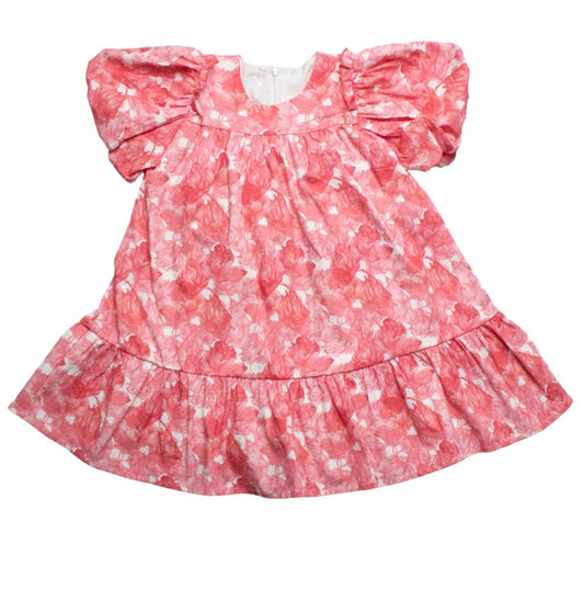 Abstract Flower Dress Pink