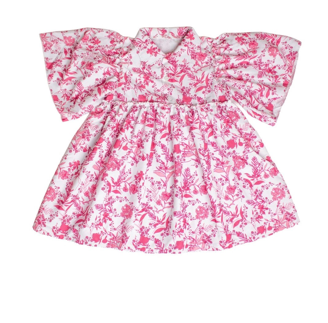 Pink Floral Print Dress