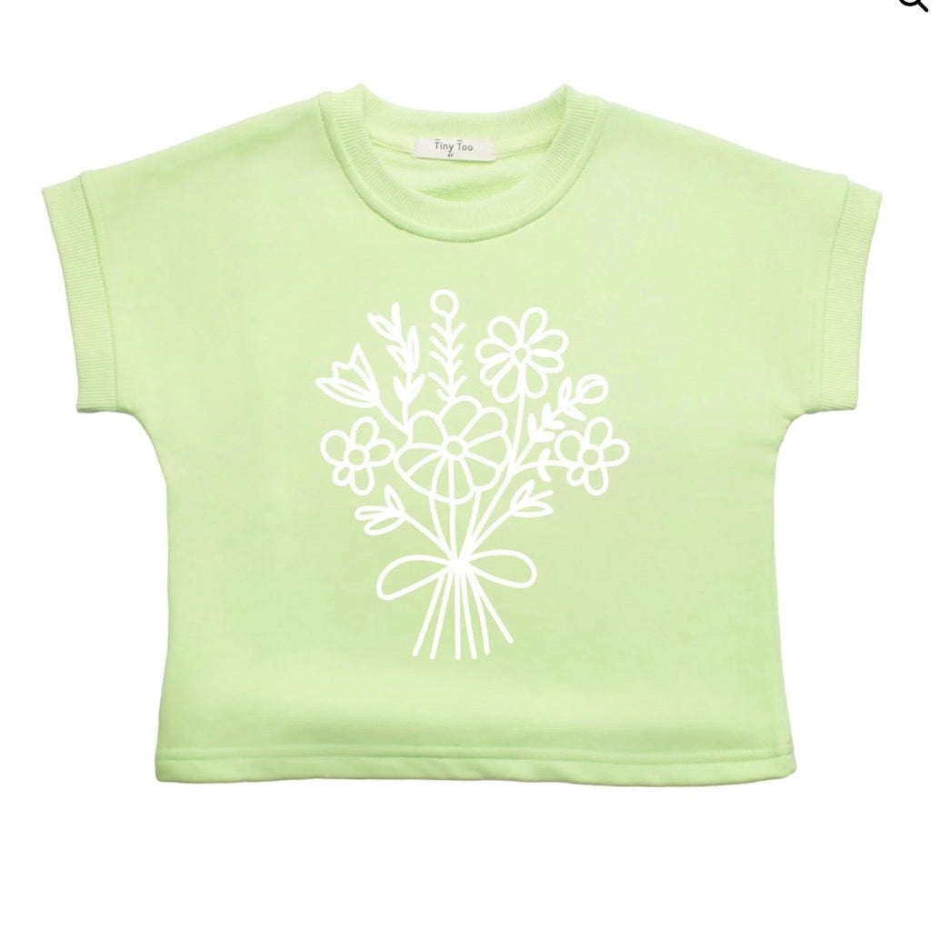 Bunch Of Flowers Short Set lime green