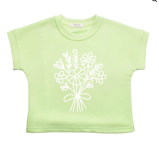 Bunch Of Flowers Short Set lime green