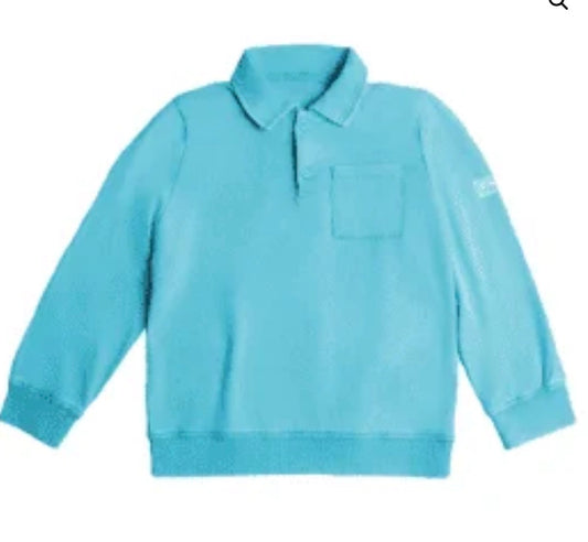 Teal Blue Acid Wash Polo