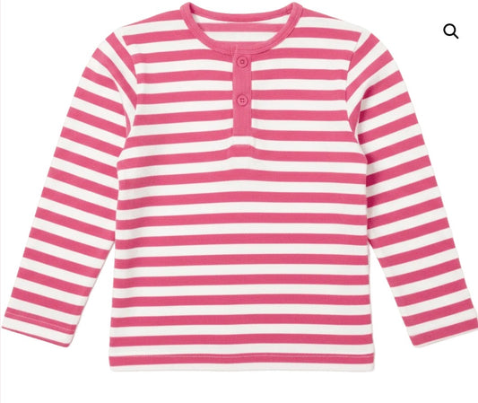 Pink / White Girls Long Sleeve Top