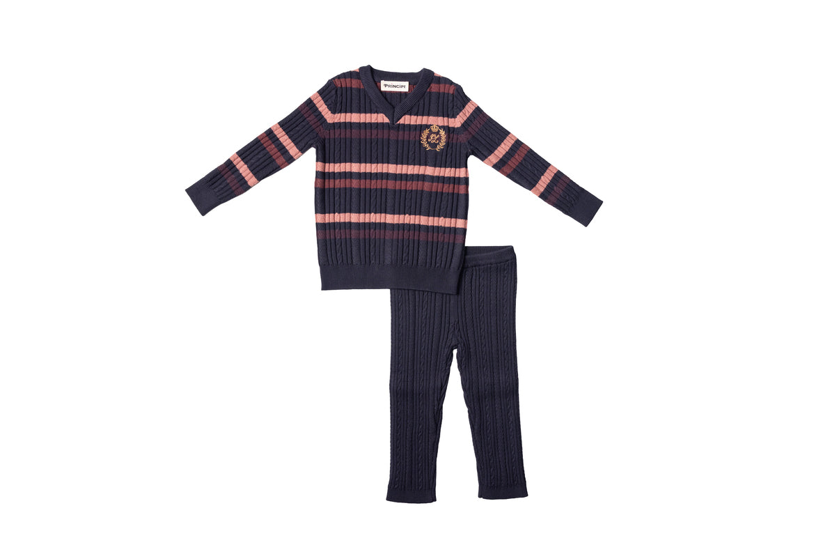 The Heritage Knit Toddler Set Navy