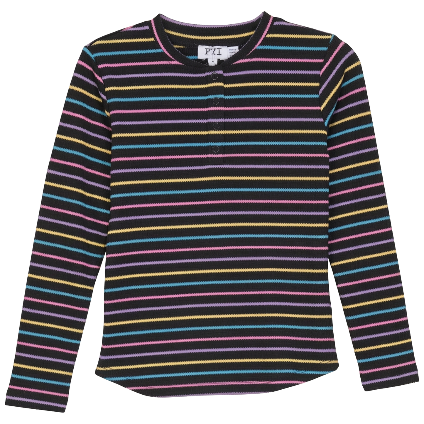 Girls Multi Big Stripe Waffle To