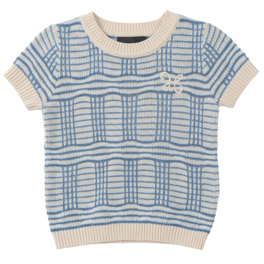 Boys Plaid Knit Top