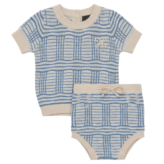 Boys Plaid Knit 2 Pcs Set