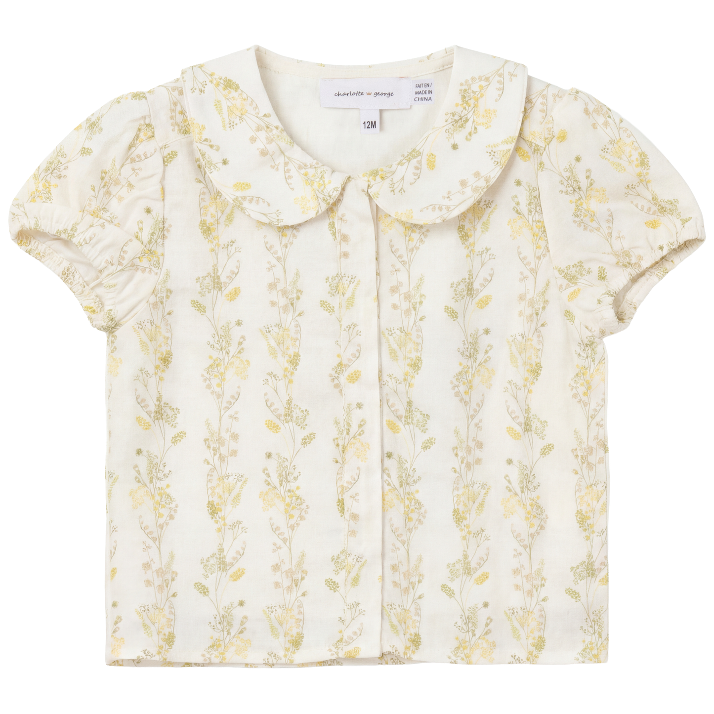 Collar Neckline With Puff Sleeve