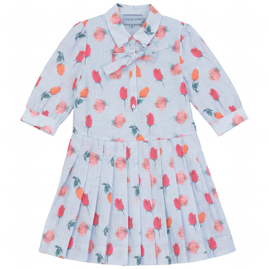 Girls Loose Dress With Pleats