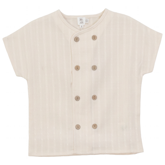 Boys Textured Linen Button Down Shirt