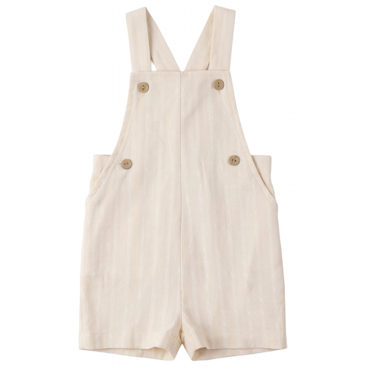 Boys Textured Linen Baby Overalls