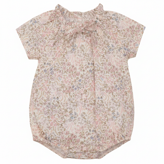 Girls Cotton Floral Bubble
