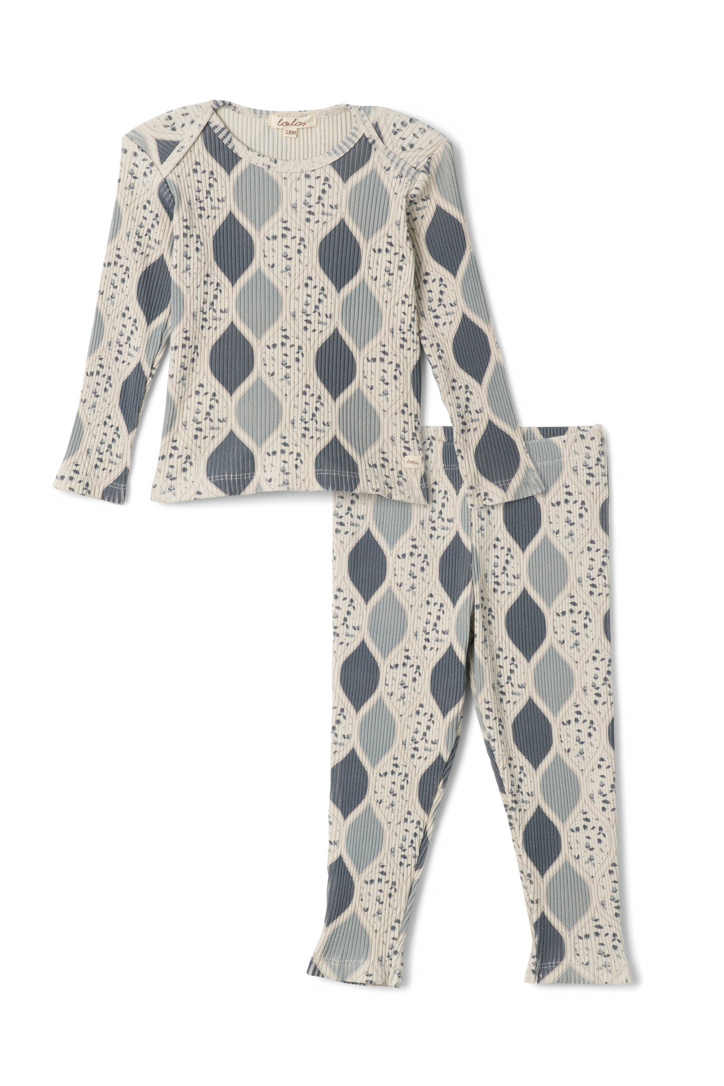 2 PC Long sleeve with 3x3 Rib with print
