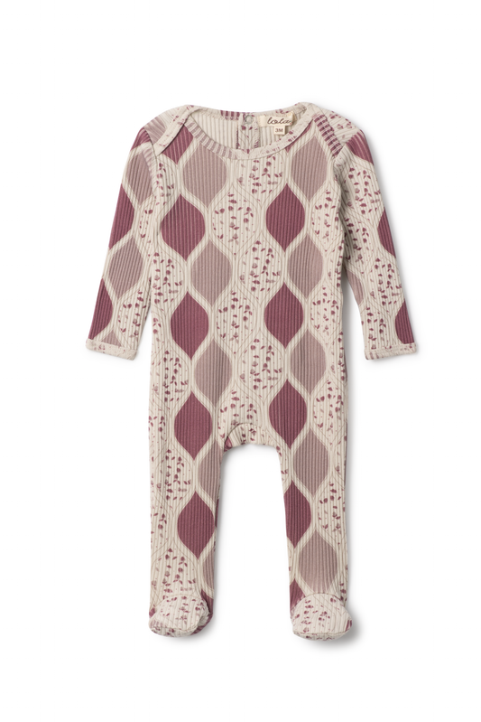 Baby romper with 3x3 rib with print