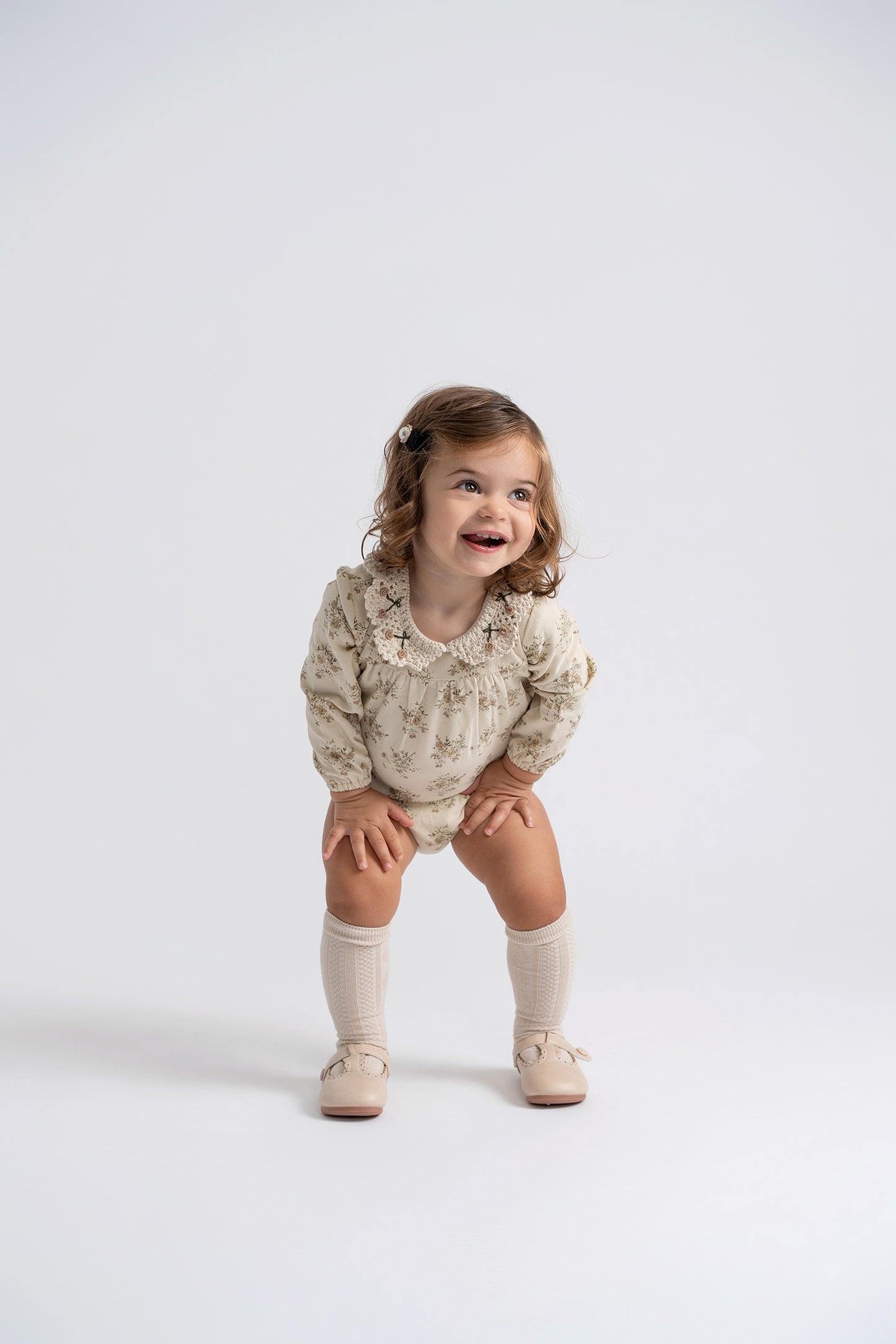 Romper With Crochet Collar