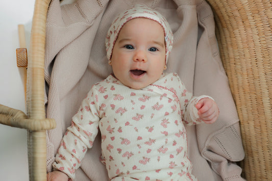 Flower Print Pointelle Stretchie