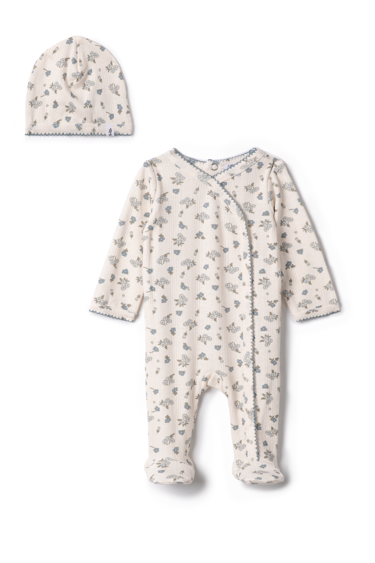 Flower Print Pointelle Stretchie