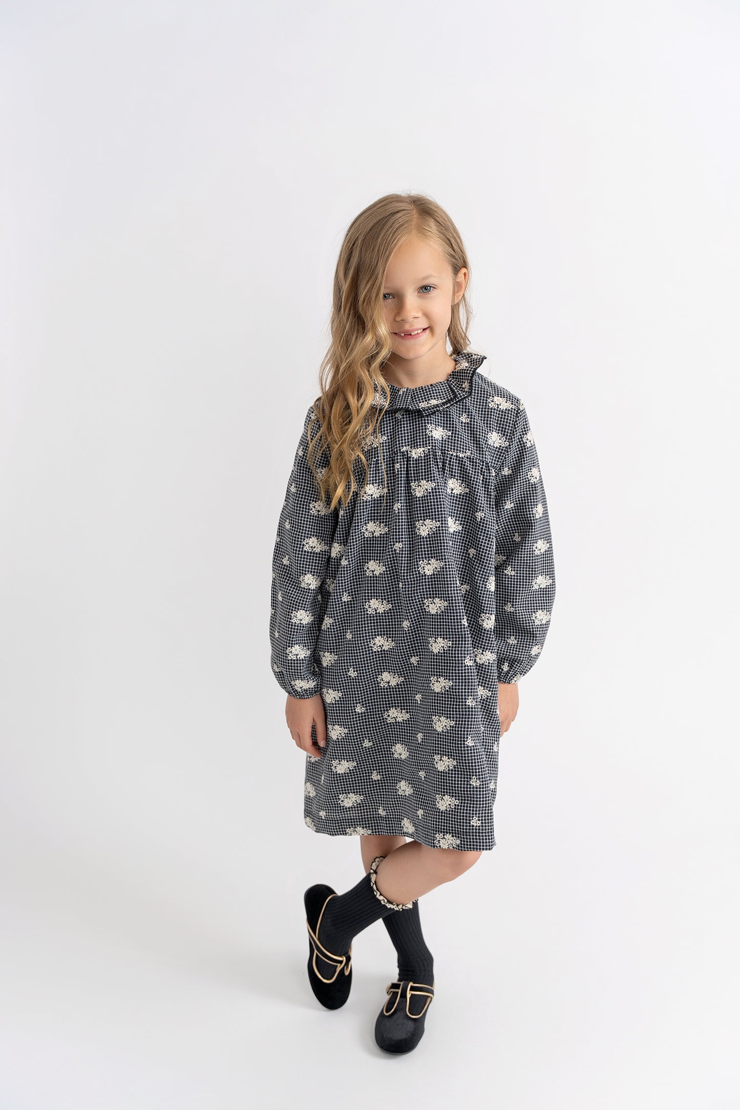 Checkered Floral Dress