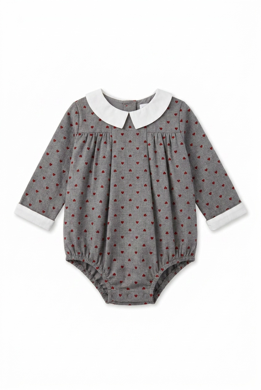 Girls Onesie With White Collar & Cuffs