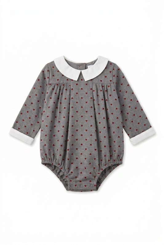 Girls Onesie With White Collar & Cuffs