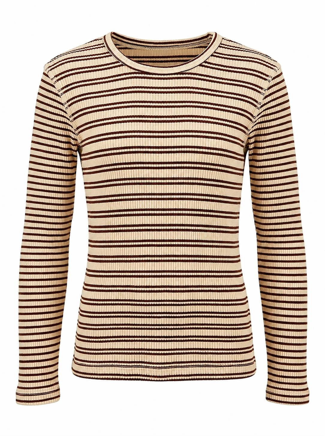 Girls Stripe Rib Top With Outseams