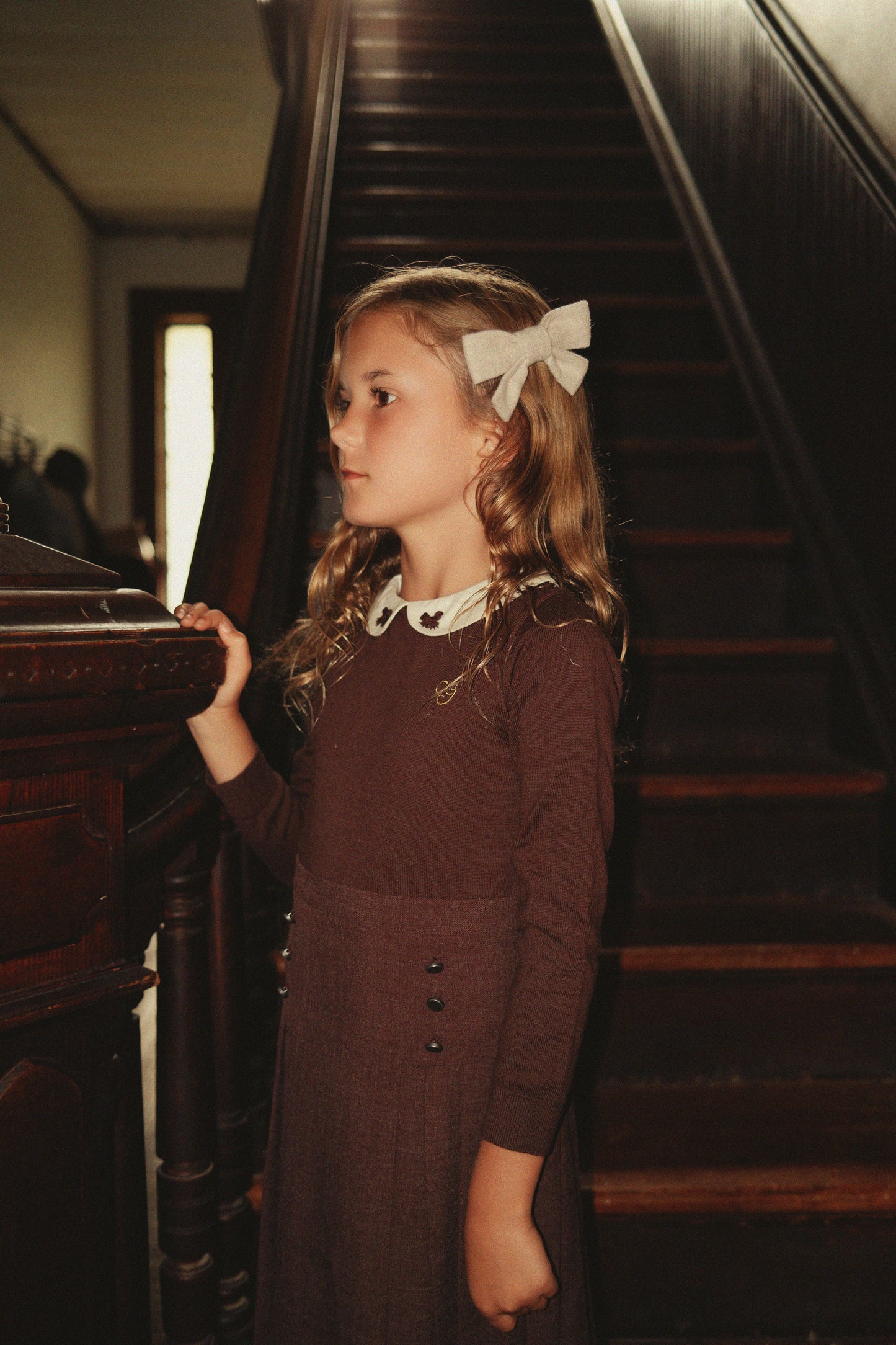 Girls Skirt In Woven-Wine Mix