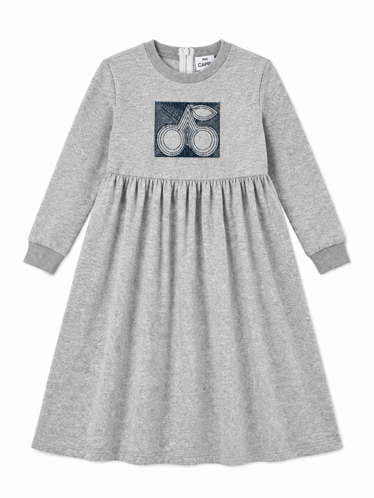 Girls Dress With Cherry Embroidery