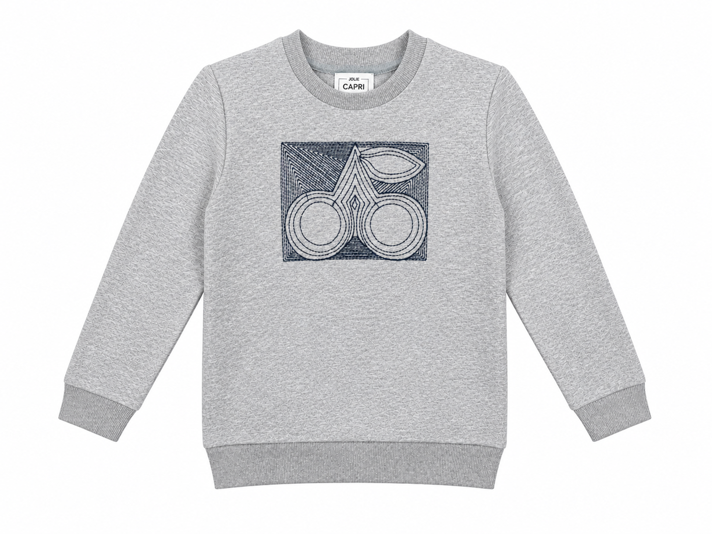 Boys French Fleece Sweatshirt With Cherry Embroidery