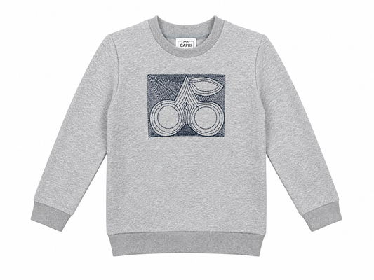 Boys French Fleece Sweatshirt With Cherry Embroidery