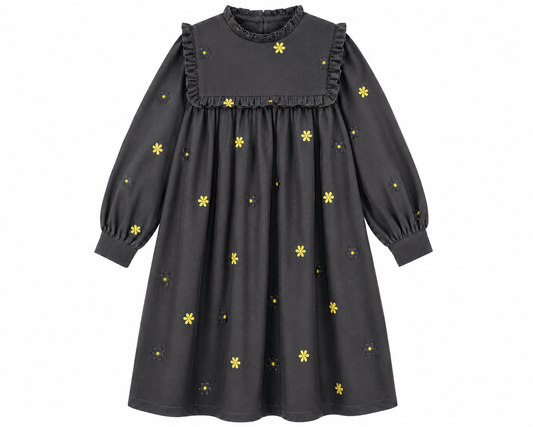 Girls Floral Embroidery Dress