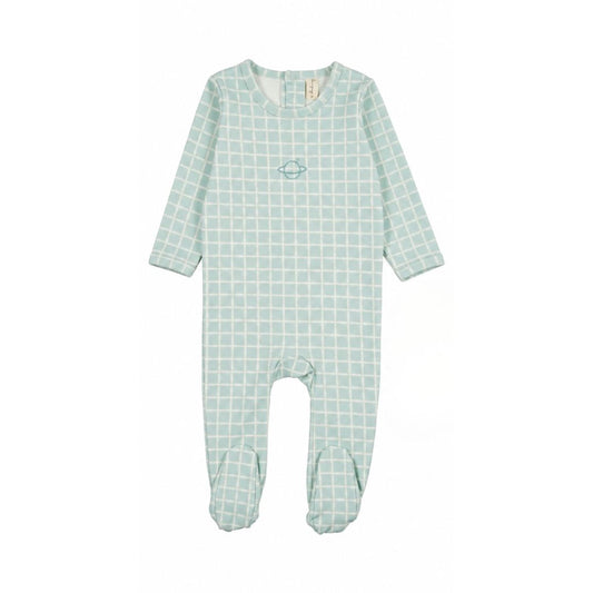 Checkered Embroidered Footie