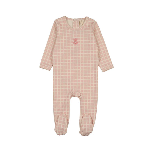Checkered Embroidered Footie