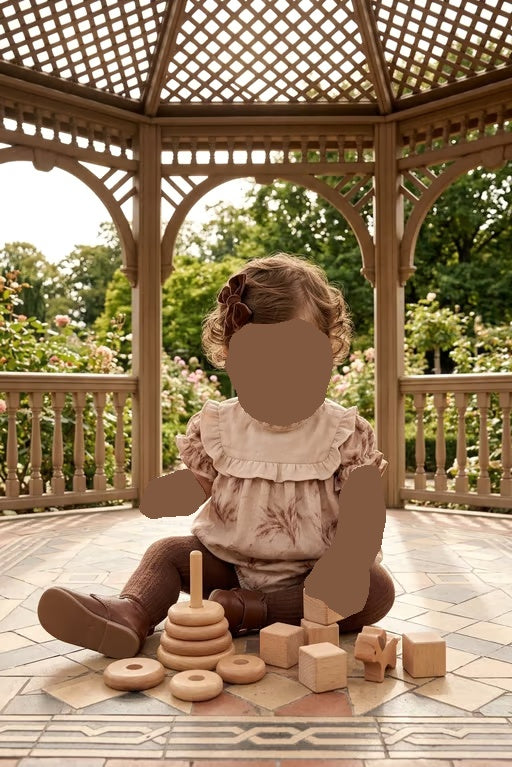 Velour with Square Bib and Ruffle Romper