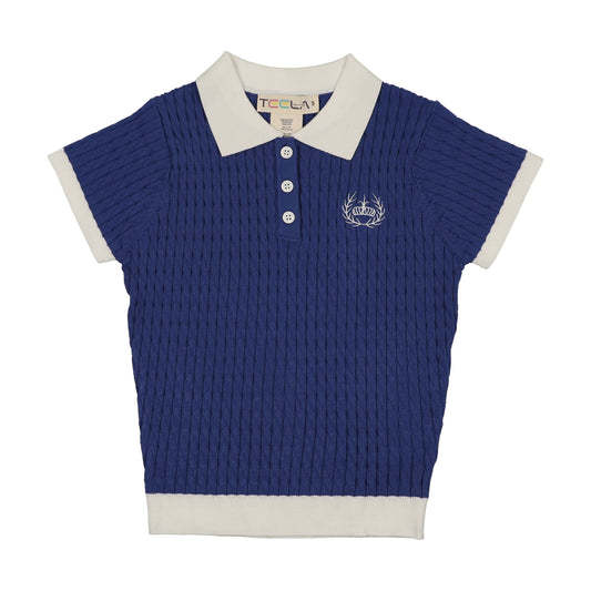 Cobalt/White Knit Boy Sweater